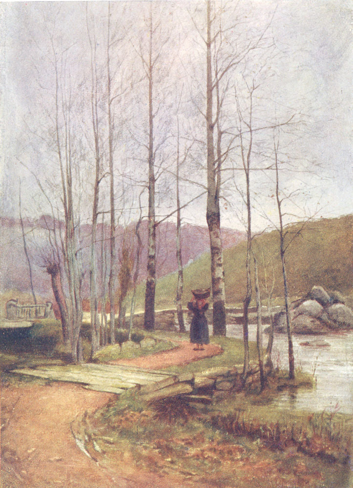 FINISTÈRE BRITTANY BRETAGNE. The bridge, Pont-Aven 1905 old antique print